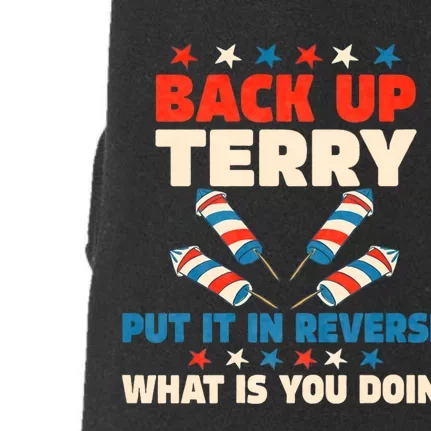 Back It Up Terry Put It In Reverse July 4th Fireworks Terry Doggie 3-End Fleece Hoodie