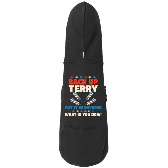 Back It Up Terry Put It In Reverse July 4th Fireworks Terry Doggie 3-End Fleece Hoodie