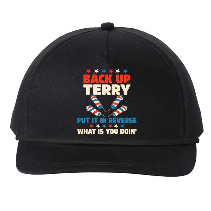 Back It Up Terry Put It In Reverse July 4th Fireworks Terry Snapback Five-Panel Rope Hat