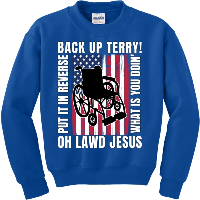 Back It Up Terry 4th Of July Meme Put It In Reverse Usa Flag Gift Kids Sweatshirt