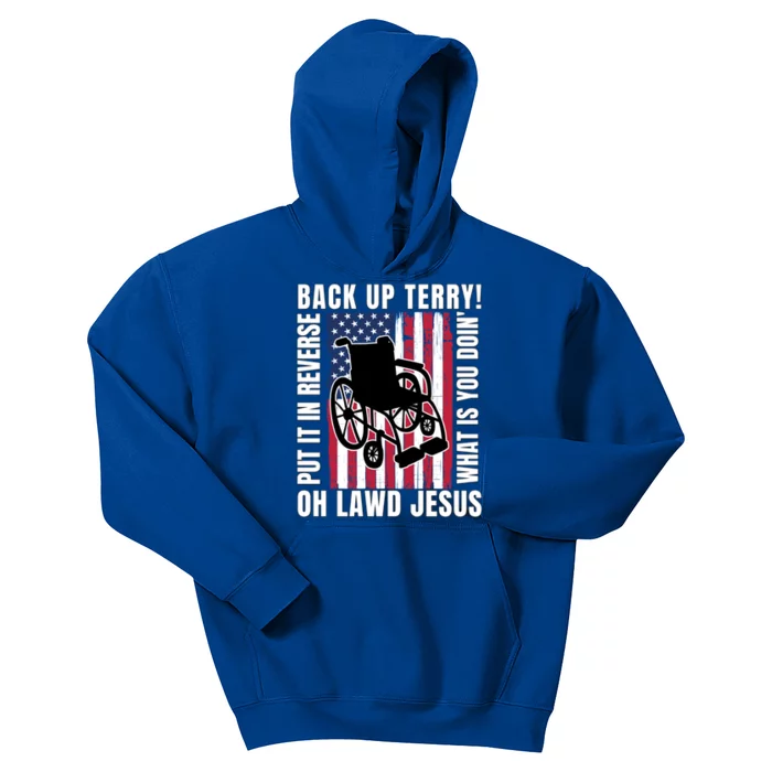 Back It Up Terry 4th Of July Meme Put It In Reverse Usa Flag Gift Kids Hoodie