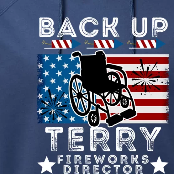 Back It Up Terry 4th Of July Put It In Reverse Fireworks Gift Performance Fleece Hoodie