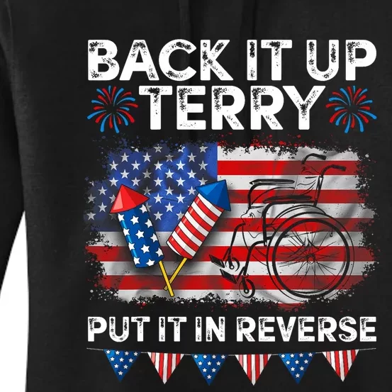 Back It Up Terry Put It In Reverse Firework 4th Of July Women's Pullover Hoodie