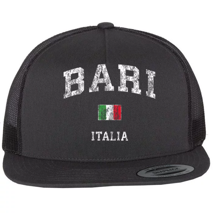 Bari Italy Vintage Italia Athletic Sports Design Flat Bill Trucker Hat