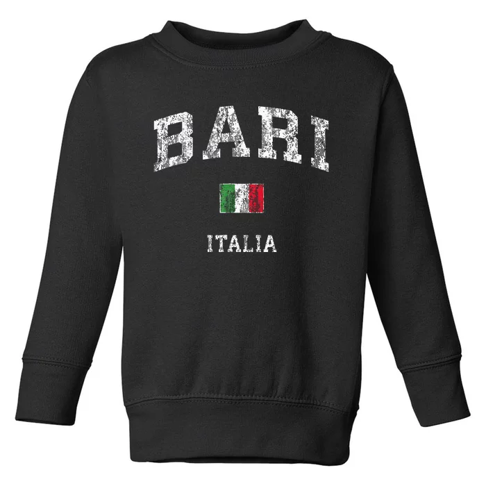 Bari Italy Vintage Italia Athletic Sports Design Toddler Sweatshirt