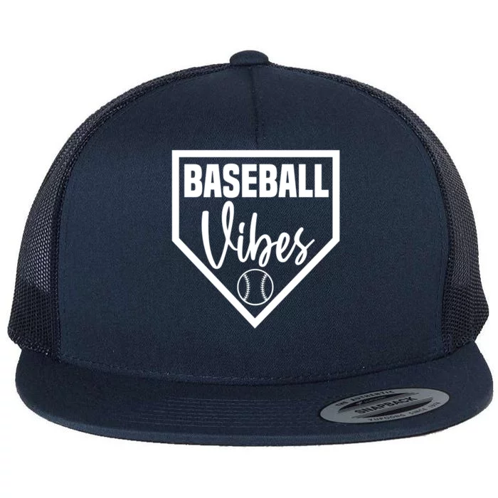 Baseball Inspired Vibes Dirt Sports Mom Distressed Pitch Funny Gift Flat Bill Trucker Hat