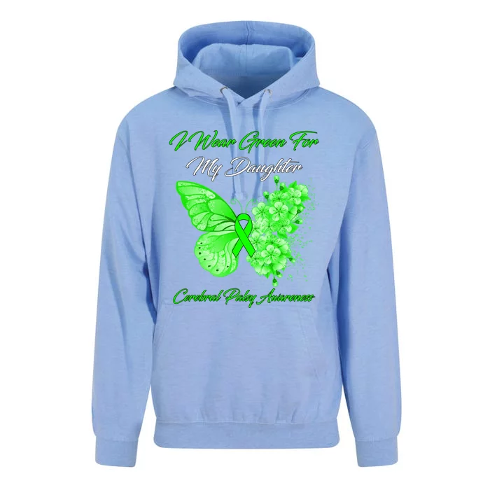 Butterfly I Wear Green For My Daughter Cerebral Palsy Funny Gift Unisex Surf Hoodie