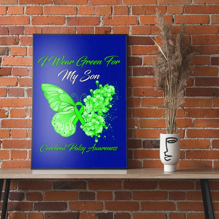 Butterfly I Wear Green For My Son Cerebral Palsy Warrior Gift Poster