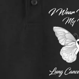 Butterfly I Wear White For My Mom Lung Cancer Awareness Dry Zone Grid Performance Polo