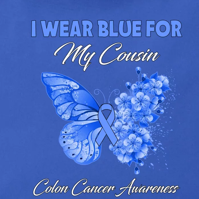 Butterfly I Wear Blue For My Cousin Colon Cancer Awareness Meaningful Gift Zip Tote Bag