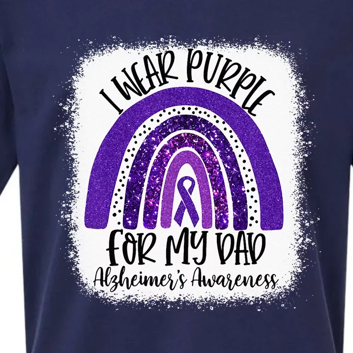 Bleached I Wear Purple For My Dad Alzheimers Awareness Gift Sueded Cloud Jersey T-Shirt