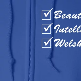 Beautiful Intelligent Welsh Gift Full Zip Hoodie