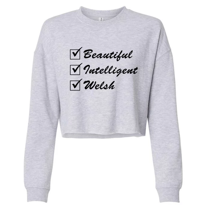 Beautiful Intelligent Welsh Gift Cropped Pullover Crew