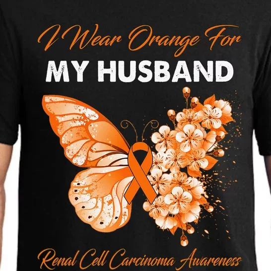 Butterfly I Wear Orange For My Husband Renal Cell Carcinoma Pajama Set