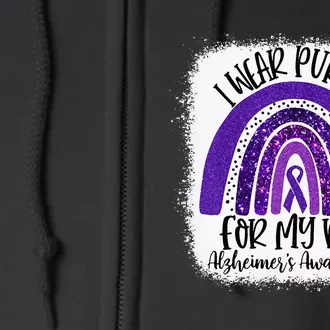 Bleached I Wear Purple For My Dad Alzheimers Awareness Gift Full Zip Hoodie