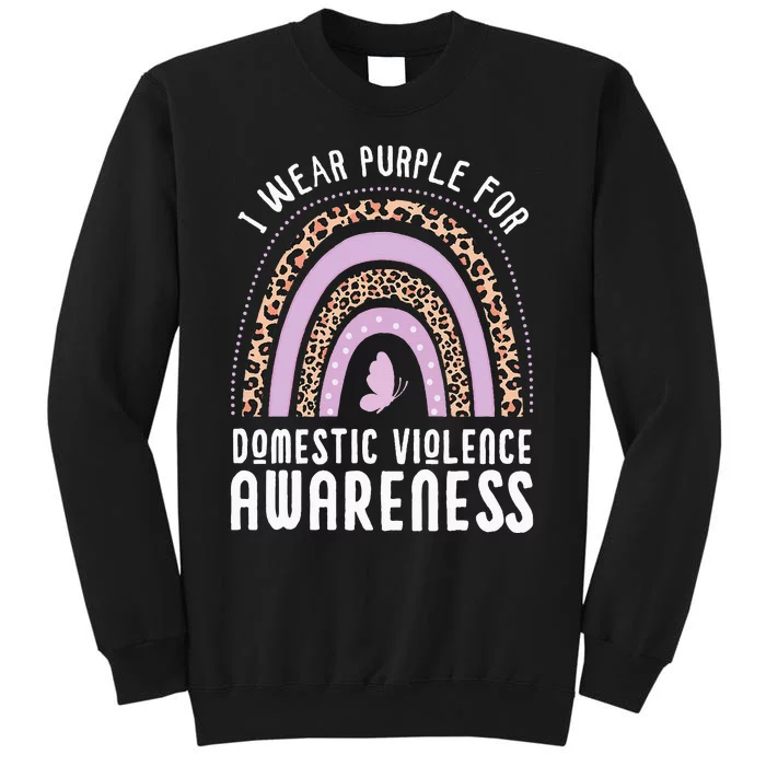 Butterfly I Wear Purple For Domestic Violence Awareness Tall Sweatshirt