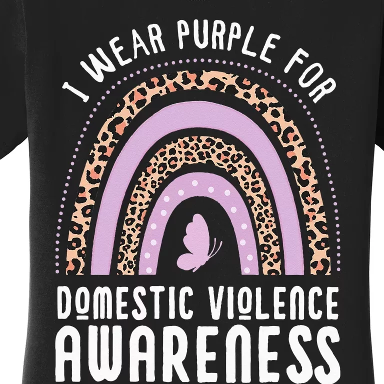 Butterfly I Wear Purple For Domestic Violence Awareness Women's T-Shirt