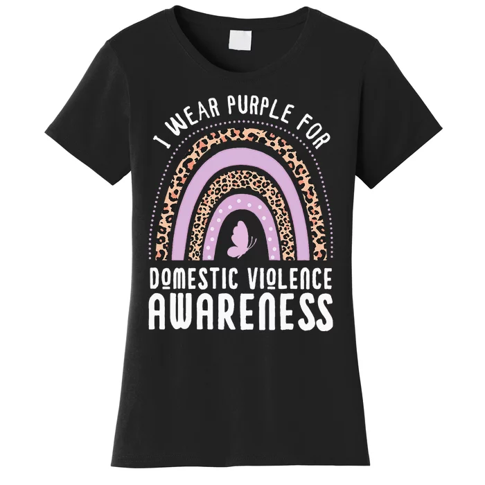 Butterfly I Wear Purple For Domestic Violence Awareness Women's T-Shirt