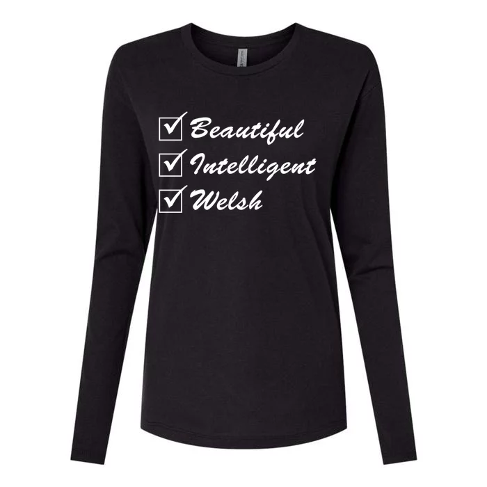 Beautiful Intelligent Welsh Gift Womens Cotton Relaxed Long Sleeve T-Shirt