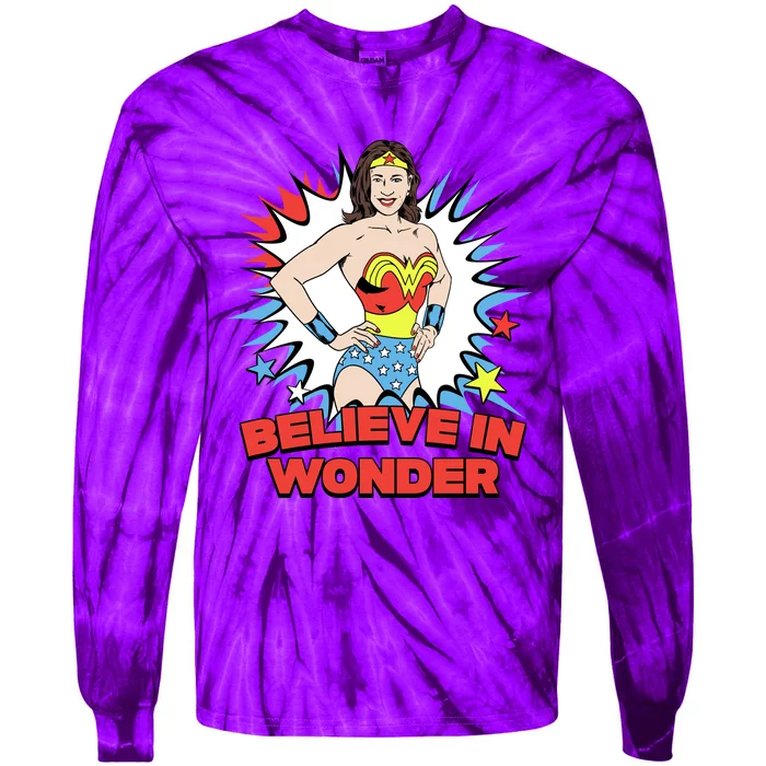 Believe In Wonder Kamala Harris 2024 Tie-Dye Long Sleeve Shirt