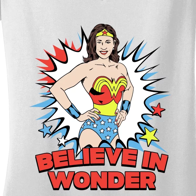 Believe In Wonder Kamala Harris 2024 Women's V-Neck T-Shirt