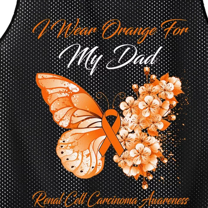 Butterfly I Wear Orange For My Dad Renal Cell Carcinoma Mesh Reversible Basketball Jersey Tank