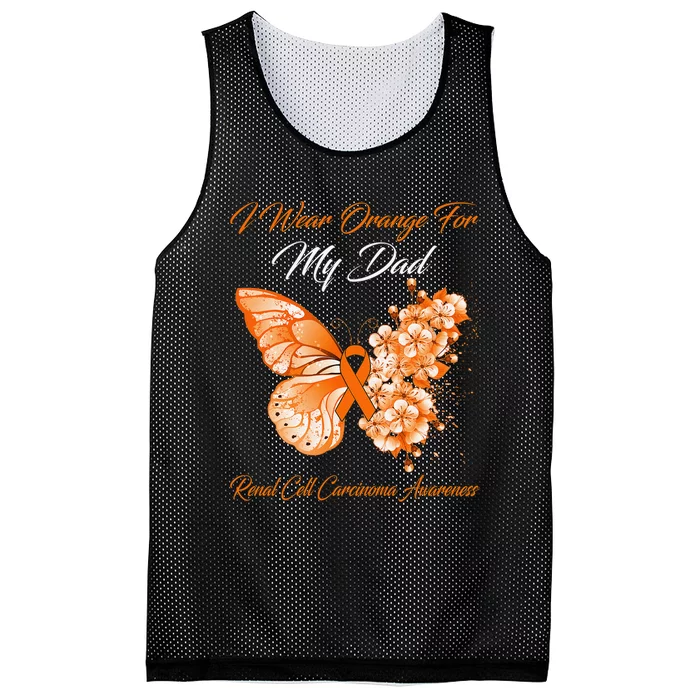 Butterfly I Wear Orange For My Dad Renal Cell Carcinoma Mesh Reversible Basketball Jersey Tank