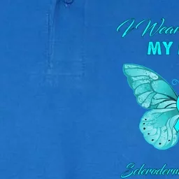 Butterfly I Wear Teal For My Mom Scleroderma Awareness Funny Gift Softstyle Adult Sport Polo