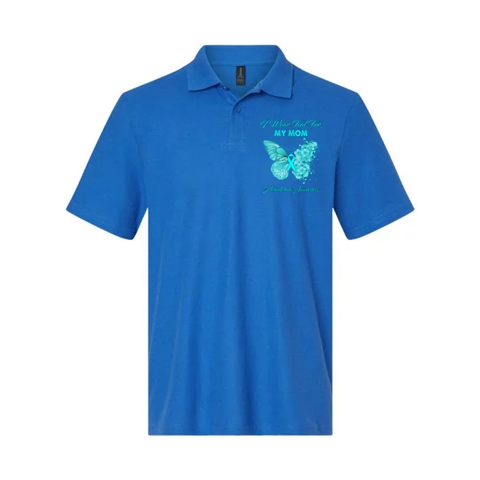 Butterfly I Wear Teal For My Mom Scleroderma Awareness Funny Gift Softstyle Adult Sport Polo