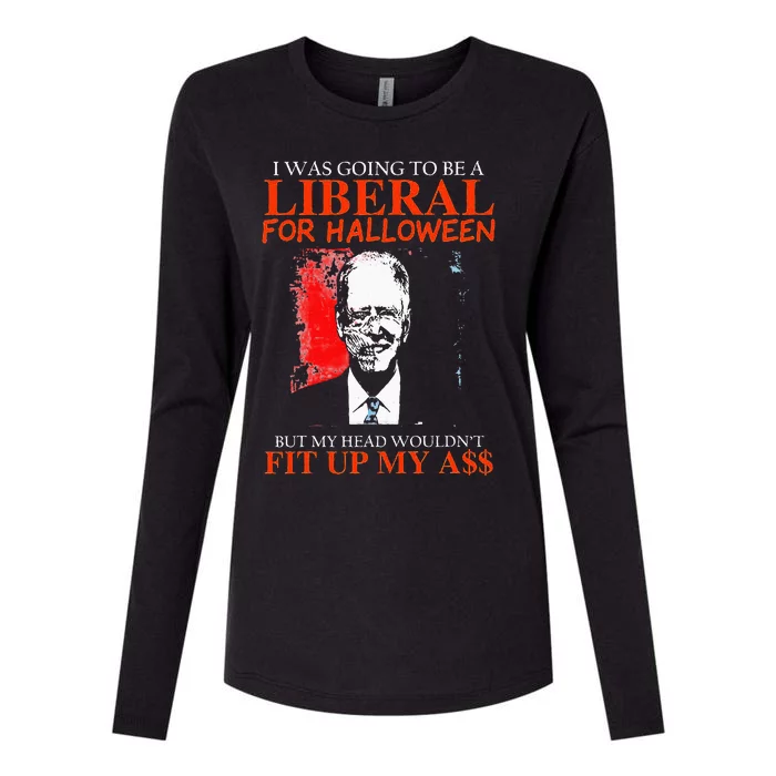 Biden I Was Going To Be A Liberal For Halloween Zombie Womens Cotton Relaxed Long Sleeve T-Shirt