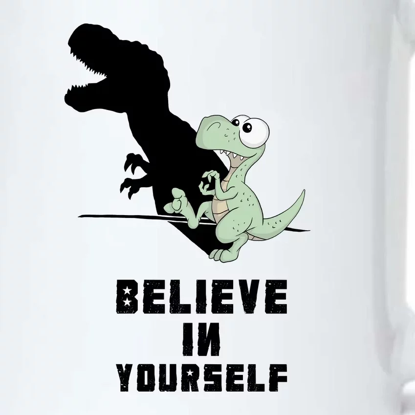 Believe In Yourself Funny Dinosaur Black Color Changing Mug