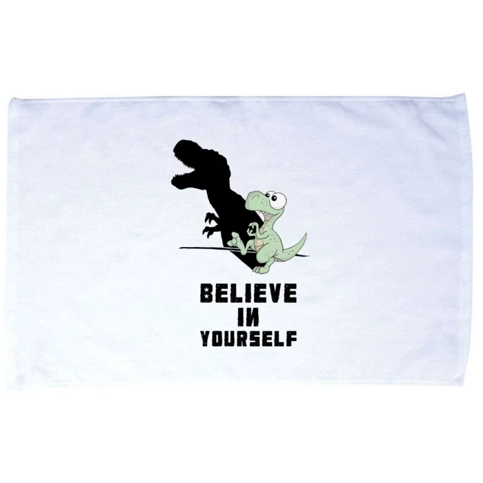 Believe In Yourself Funny Dinosaur Microfiber Hand Towel