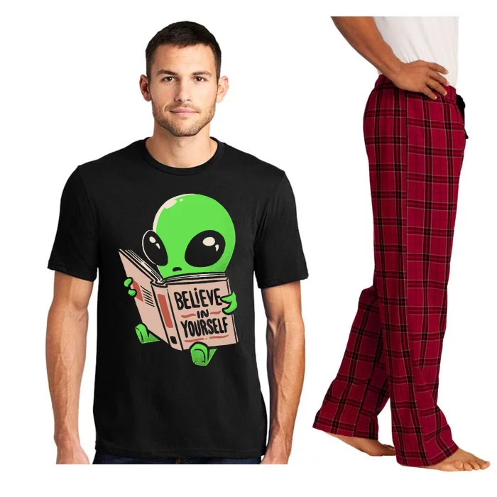 Believe In Yourself Funny Book Alien Pajama Set