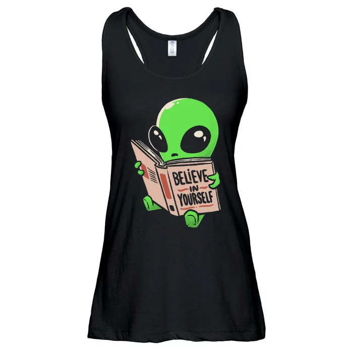 Believe In Yourself Funny Book Alien Ladies Essential Flowy Tank