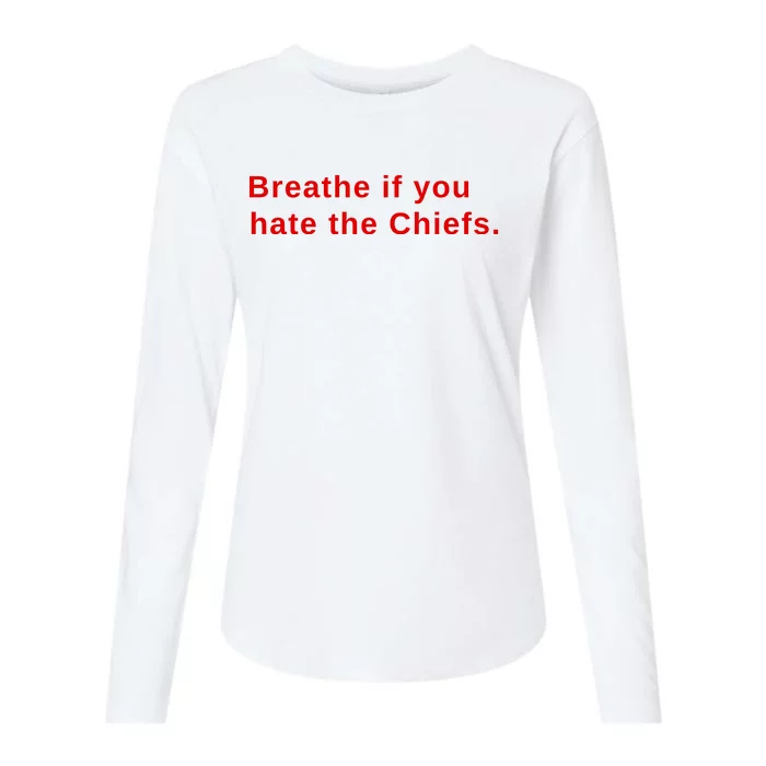 Breathe If You Hate The Chief S Womens Cotton Relaxed Long Sleeve T-Shirt