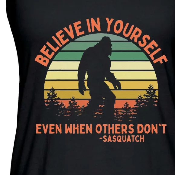 Believe In Yourself Sasquatch Funny Motivational Bigfoot Ladies Essential Flowy Tank