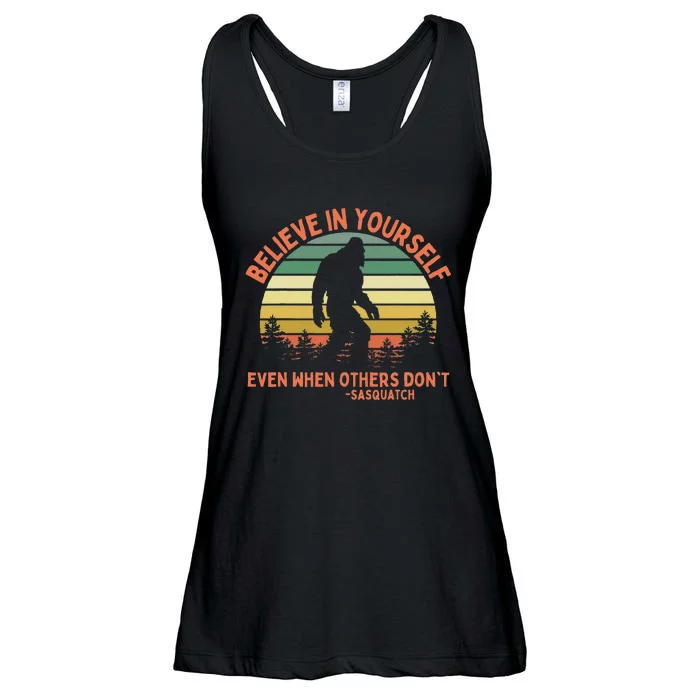 Believe In Yourself Sasquatch Funny Motivational Bigfoot Ladies Essential Flowy Tank