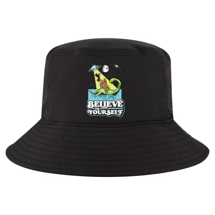 Believe In Yourself Funny Bigfoot Nessie Ufo Alien Unicorns Cool Comfort Performance Bucket Hat