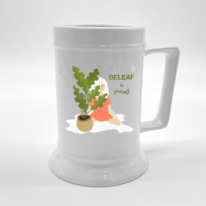 Beleaf In Yourself Front & Back Beer Stein