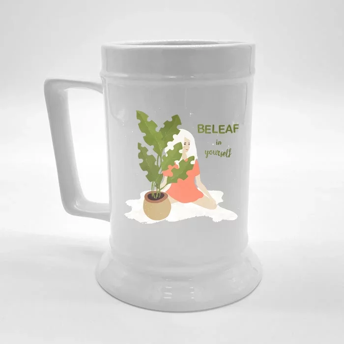 Beleaf In Yourself Front & Back Beer Stein