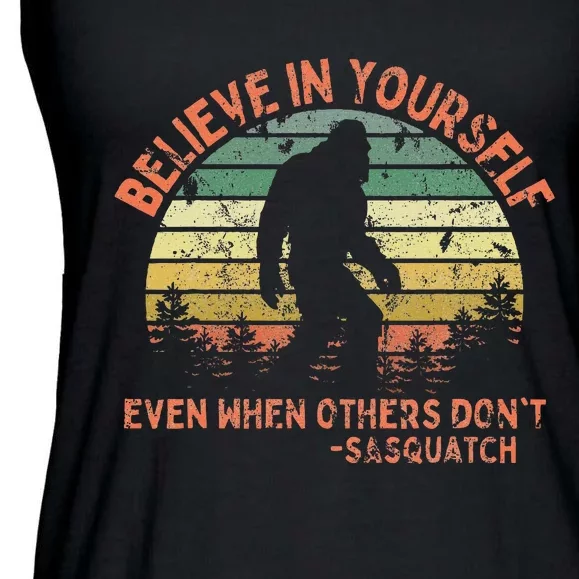 Believe In Yourself Sasquatch Funny Motivational Bigfoot Ladies Essential Flowy Tank