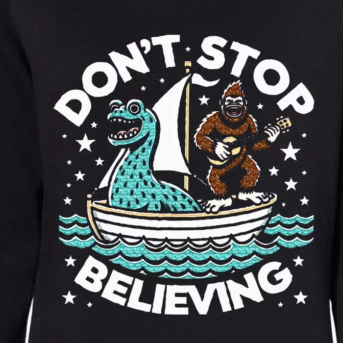 Believe In Yourself & Mythical Creatures Bigfoot Loch Ness Womens California Wash Sweatshirt