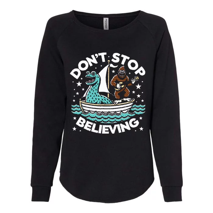 Believe In Yourself & Mythical Creatures Bigfoot Loch Ness Womens California Wash Sweatshirt