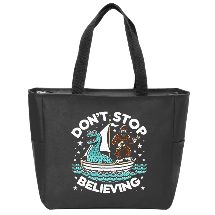 Believe In Yourself & Mythical Creatures Bigfoot Loch Ness Zip Tote Bag