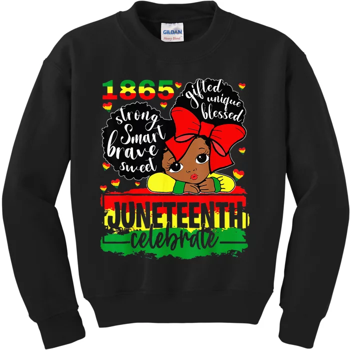 Black Juneteenth 1865 Celebrate Indepedence Day Kids Sweatshirt