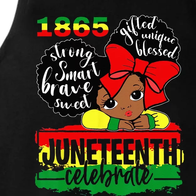 Black Juneteenth 1865 Celebrate Indepedence Day Ladies Tri-Blend Wicking Tank