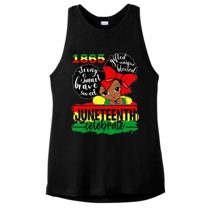 Black Juneteenth 1865 Celebrate Indepedence Day Ladies Tri-Blend Wicking Tank