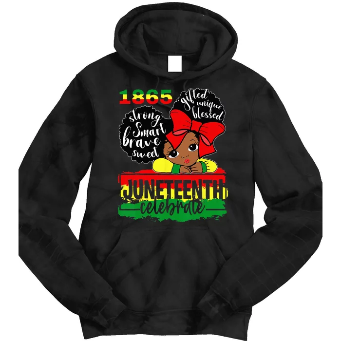 Black Juneteenth 1865 Celebrate Indepedence Day Tie Dye Hoodie