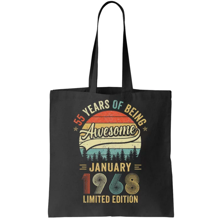 Born January 1968 55Th Birthday Made In 1968 55 Years Old Tote Bag