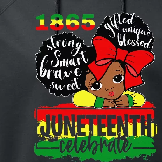 Black Juneteenth 1865 Celebrate Indepedence Day Performance Fleece Hoodie